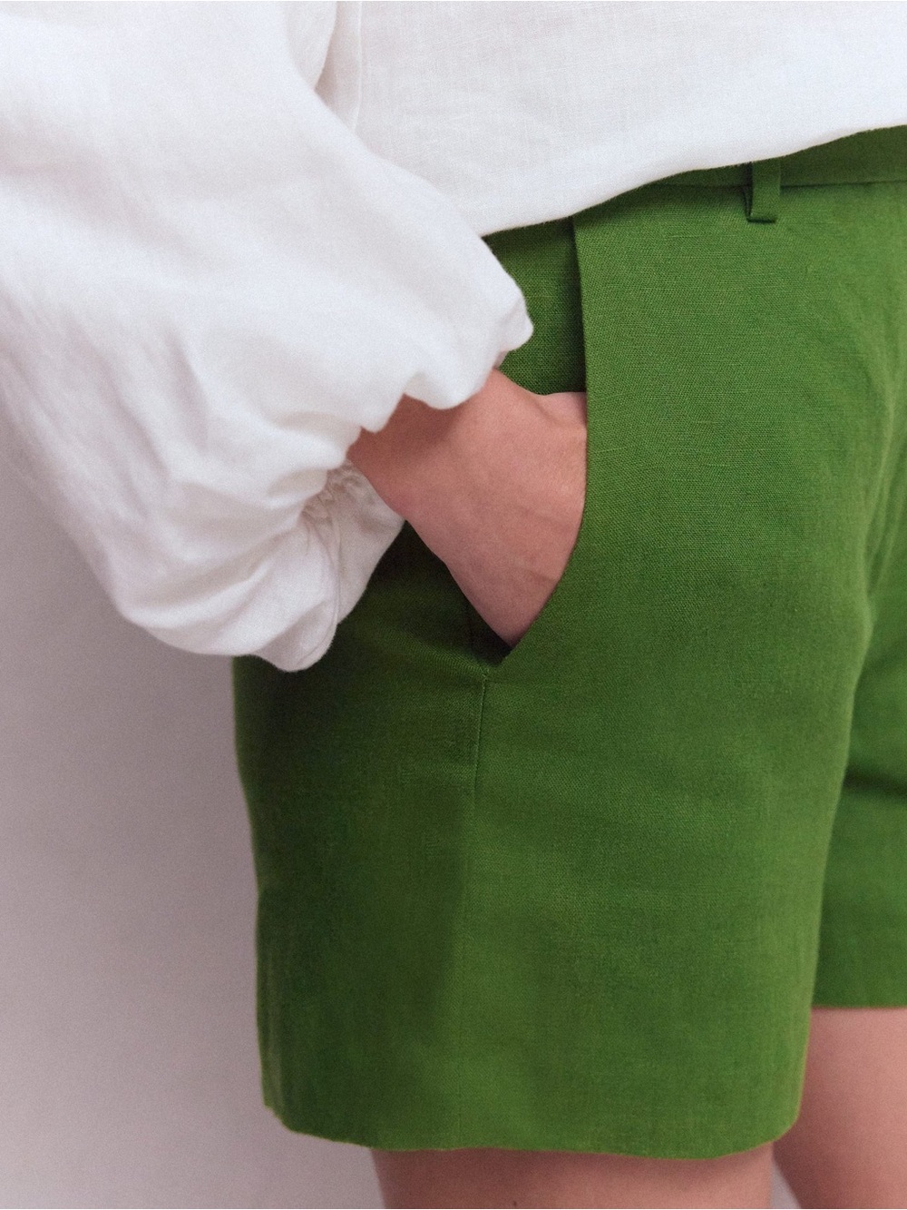 Boden Belgravia Linen Shorts Promenade Green 6" Inseam 12 Summer Preppy Tailored - Picture 8 of 9